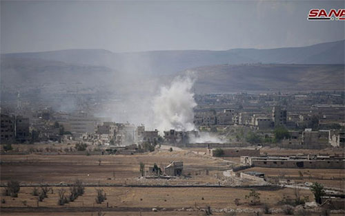 Ejército sirio bombardea cuarteles de Daesh en el sur de Damasco Ejército sirio bombardea cuarteles de Daesh en el sur de Damasco
